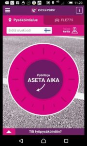 Easypark kuvakaappaus