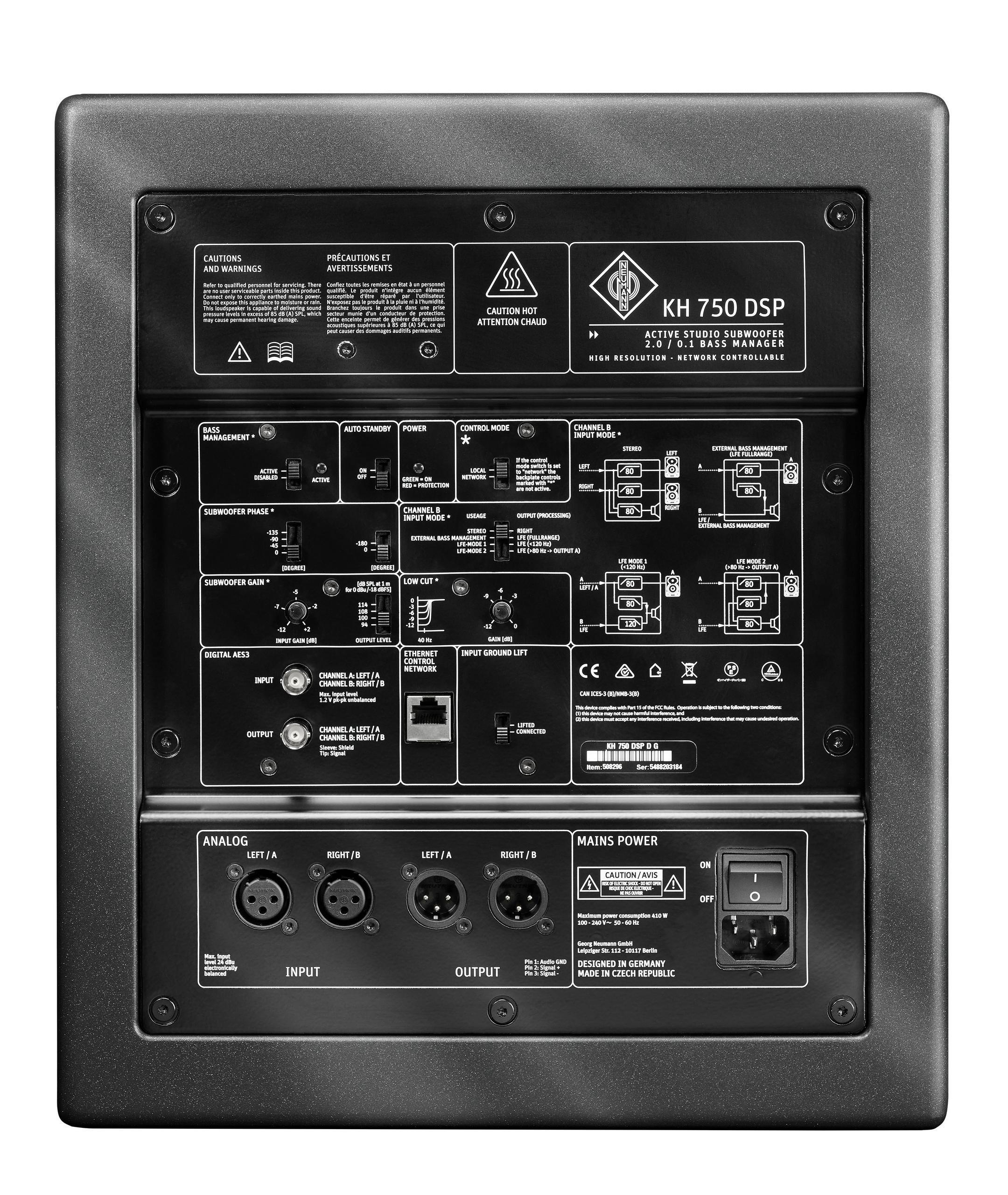 KH 750 DSP Back Neumann Studio Subwoofer