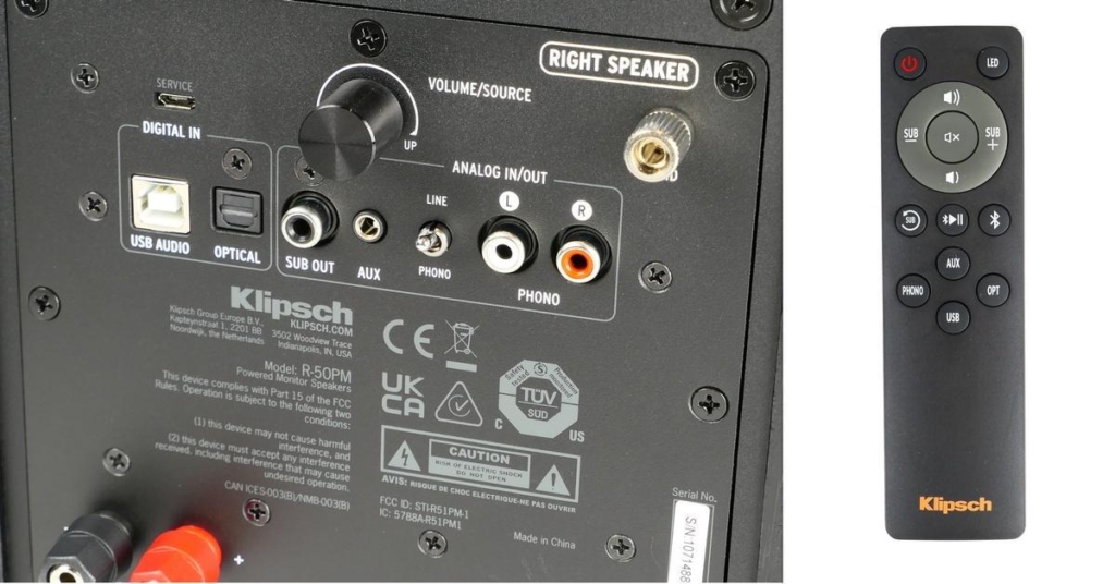 Klipsch R50PM takaa ja kake