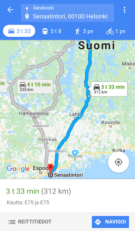 Google-karttojen kevyempi Go-versio sai navigointiominaisuuden