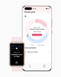 huawei watch fit menstruation cycle tracking